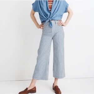 Madewell Emmett Wide-Leg Crop Pants in Herringbone